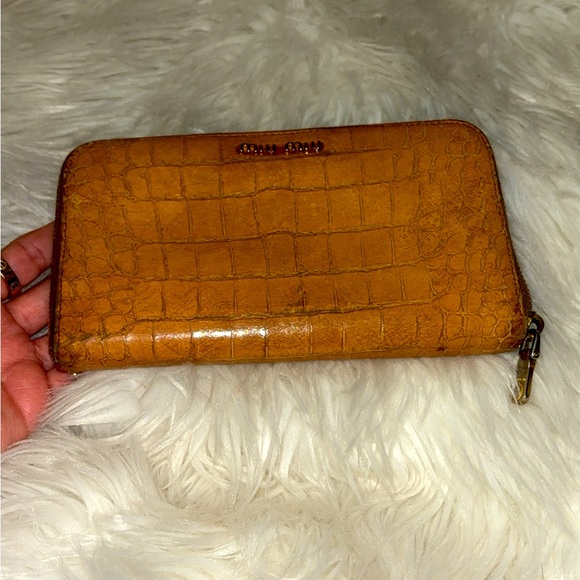 Yellow Miu Miu Long Zip Wallet - Picture 6 of 8